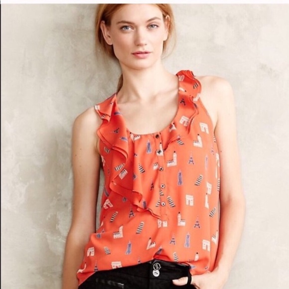 Anthropologie Tops - Mauve Aurelie landmarks tank 😍